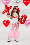 "Sweet Heart" Pink Sequin Bell Bottom Set | Sparkle in Pink