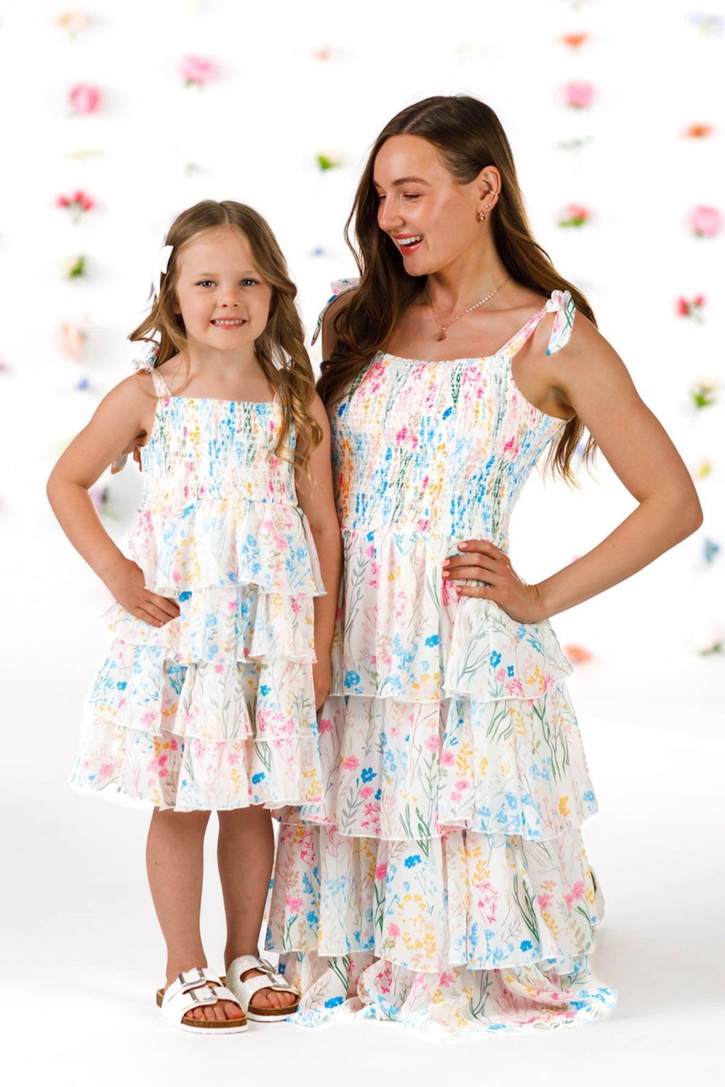 Mom & Me - Spring Floral Ruffle Dress | Sparkle in Pink