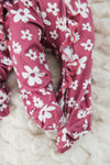 Bamboo Plum Blossom Ruffle Onesie | Sparkle in Pink