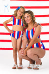 Mom & Me - Red White & Blue Striped Bikini | Sparkle in Pink