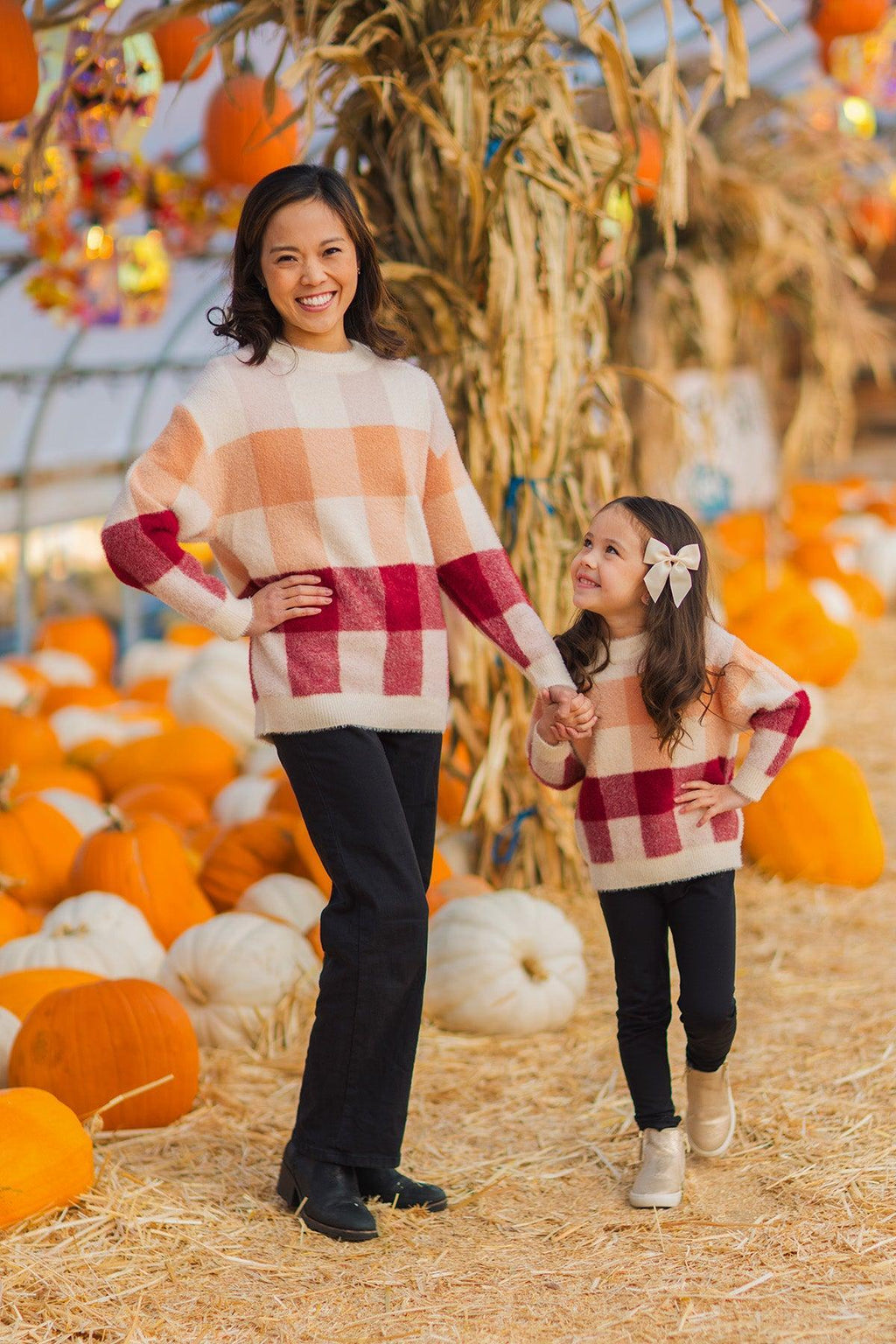 Mom & Me - Cozy Checkered Sweater