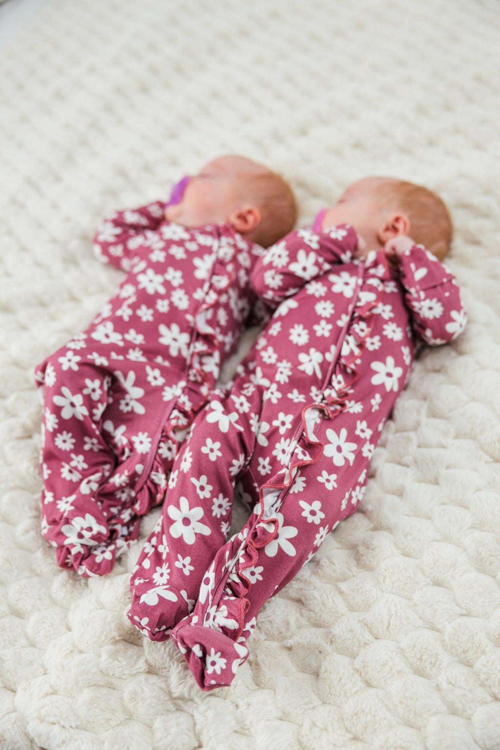 Bamboo Plum Blossom Ruffle Onesie | Sparkle in Pink