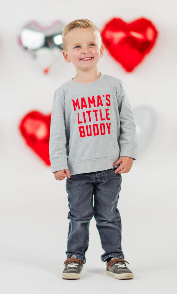 Mom & Kid - "Mama's Little Bestie & Buddy" Gray Top | Sparkle in Pink