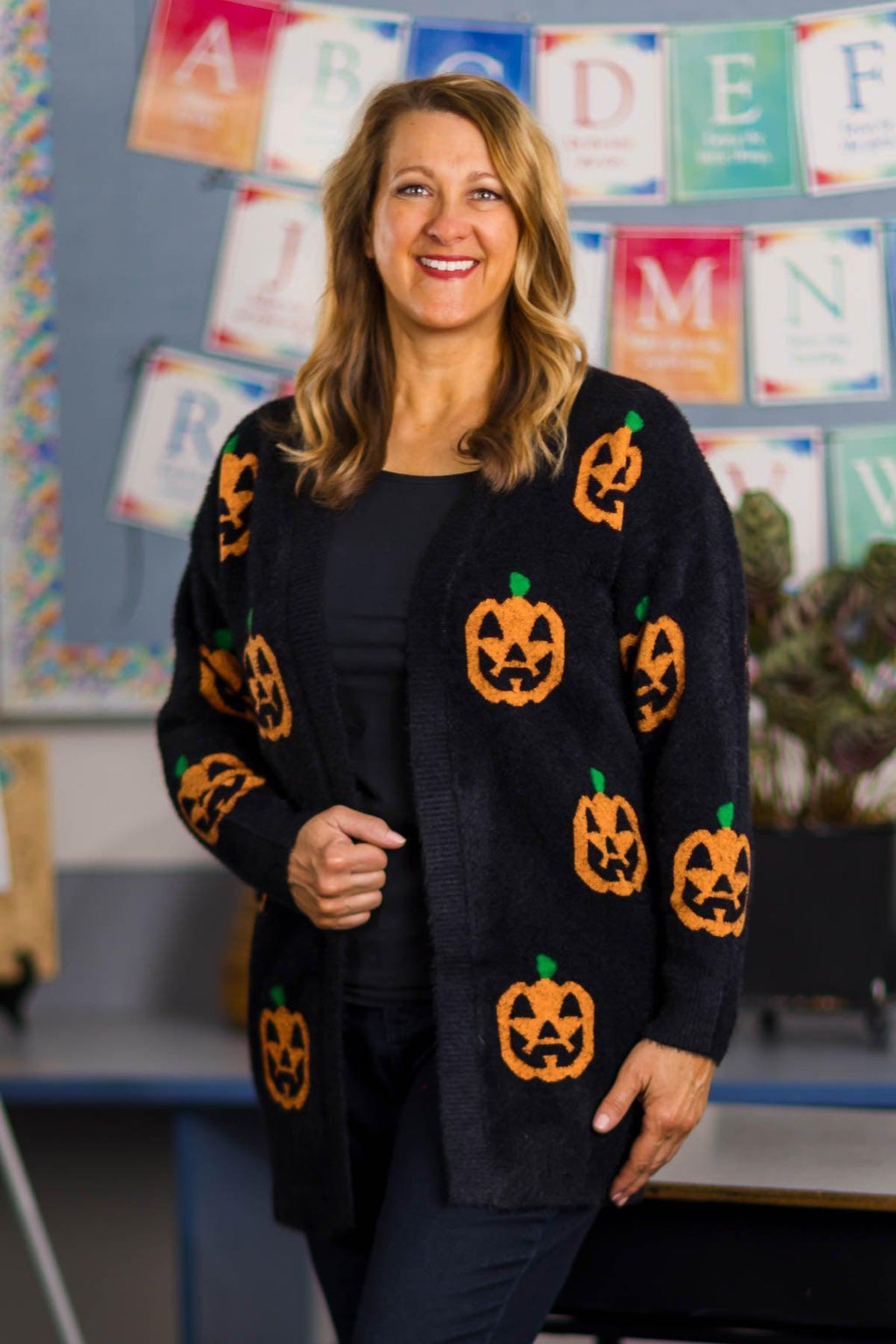 Mom & Me - Cozy Jack-O'-Lantern Cardigan