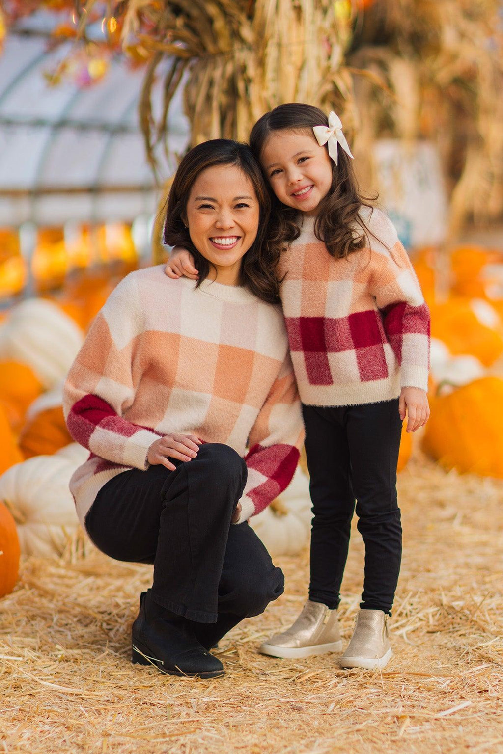 Mom & Me - Cozy Checkered Sweater