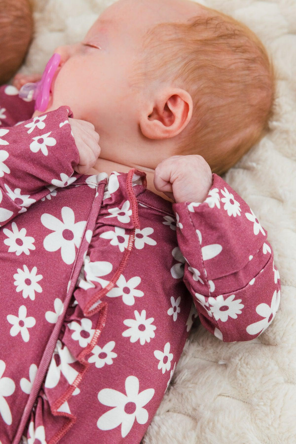 Bamboo Plum Blossom Ruffle Onesie | Sparkle in Pink