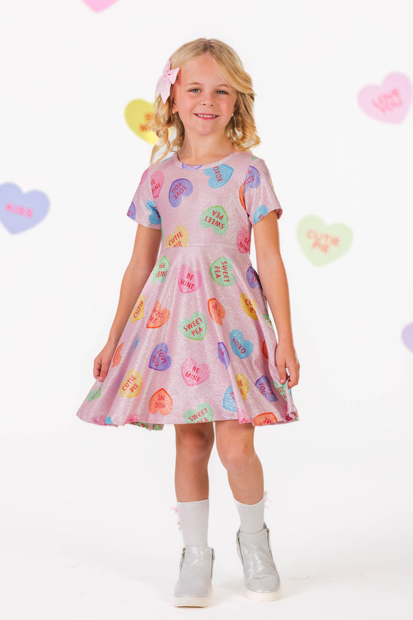 Pink Glitter Candy Hearts Dress