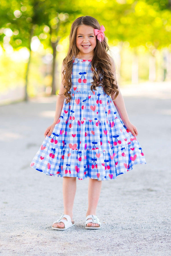 Mom & Me - Gingham Cherry Heart Dress | Sparkle in Pink