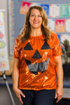 Mom & Me - Sequin Jack-O'-Lantern Top