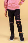"Wild Flower" Pink Distressed Legging Set | Sparkle in Pink
