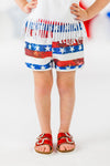 White Sequin American Flag Fringe Short Set | Sparkle in Pink