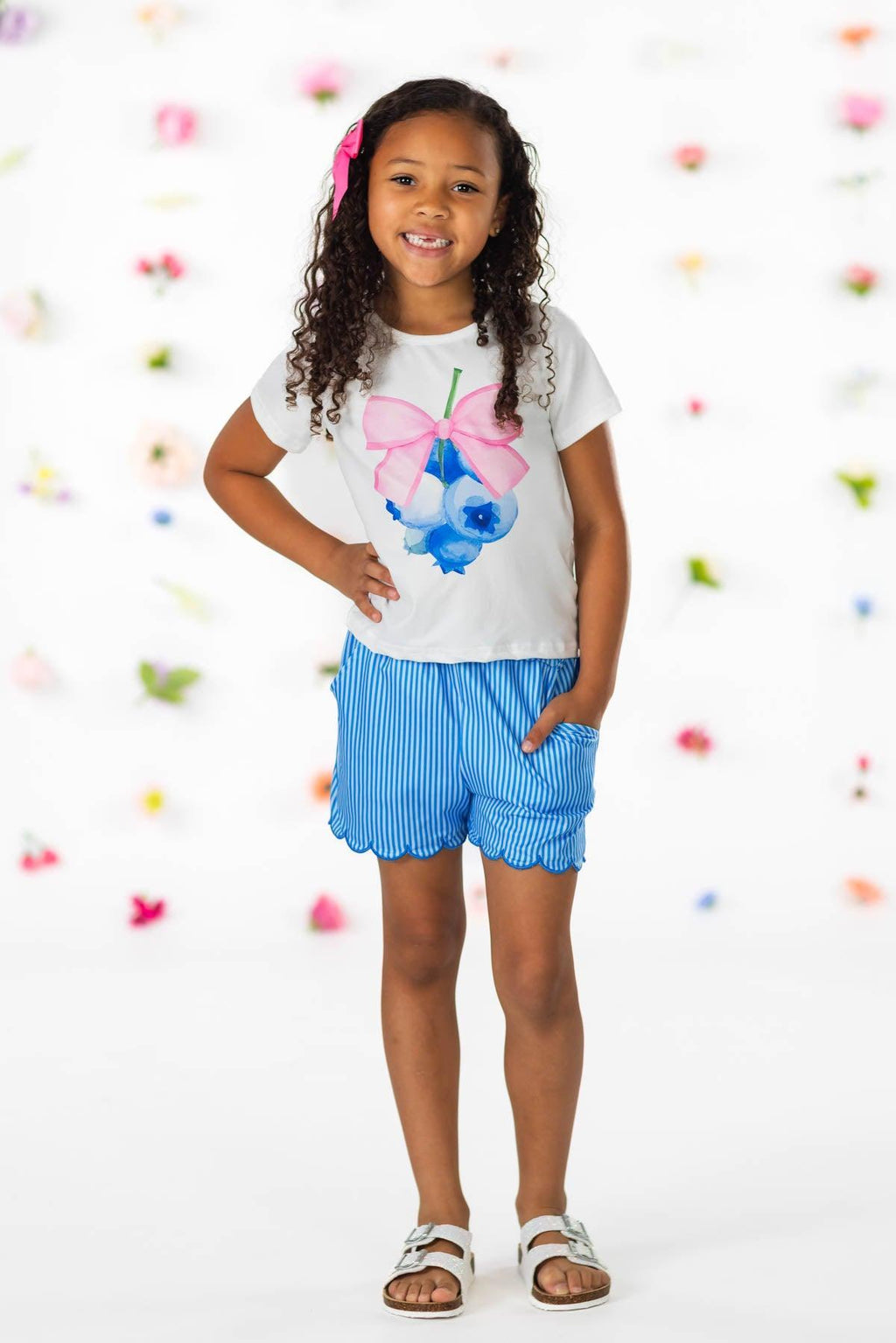 Blueberry Striped Short Set | Sparkle in Pink