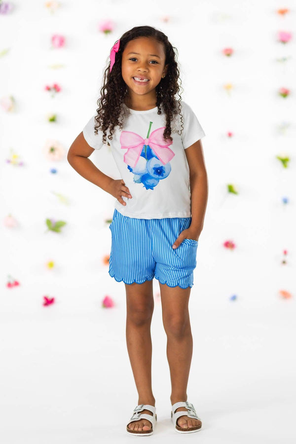 Blueberry Striped Short Set | Sparkle in Pink