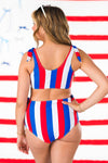 Mom & Me - Red White & Blue Striped Bikini | Sparkle in Pink
