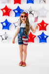 Stars & Stripes Sequin Denim Overalls - Sparkle in Pink
