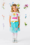 "Eggstra Sassy" Chenille Patch Tutu Skirt Set | Sparkle in Pink