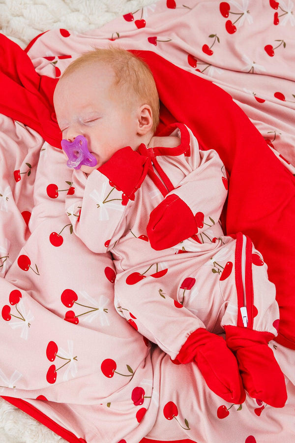 Bamboo Sweet Cherry Onesie | Sparkle in Pink