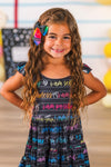 Affirmations Black Notebook Dress | Sparkle in Pink