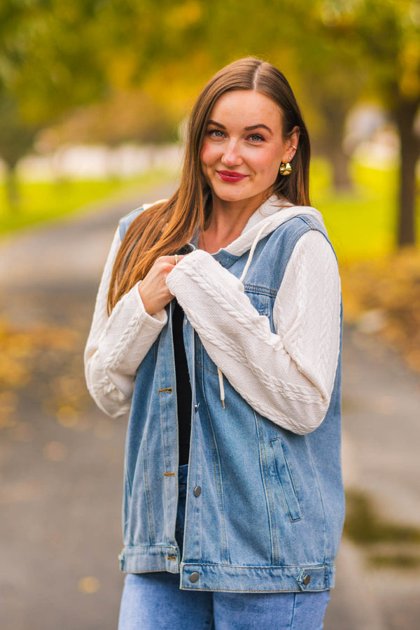 Mom & Me - Hooded Denim Jacket