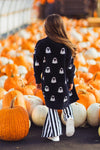 Mom & Me - Cozy Black Ghost Cardigan | Sparkle in Pink