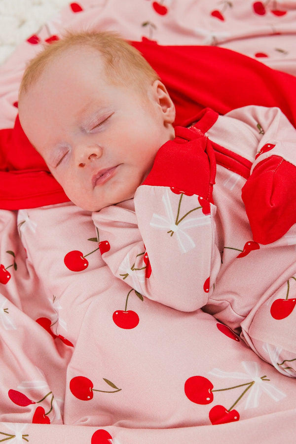 Bamboo Sweet Cherry Double Sided Blanket | Sparkle in Pink