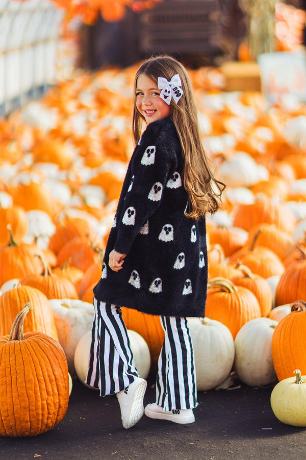 Mom & Me - Cozy Black Ghost Cardigan | Sparkle in Pink