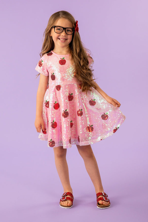 Pink Sequin Apple Dress | Sparkle in Pink