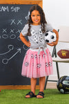 Pink Sequin Soccer Tutu Skirt Set | Sparkle in Pink