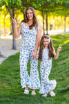 Mom & Me - White & Blue Floral Jumpsuit | Sparkle in Pink