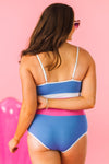 Mom & Me - Blue Pink & White Striped Bikini | Sparkle in Pink