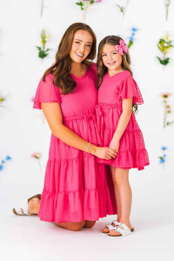Mom & Me - Swiss Dot Dress | Sparkle in Pink