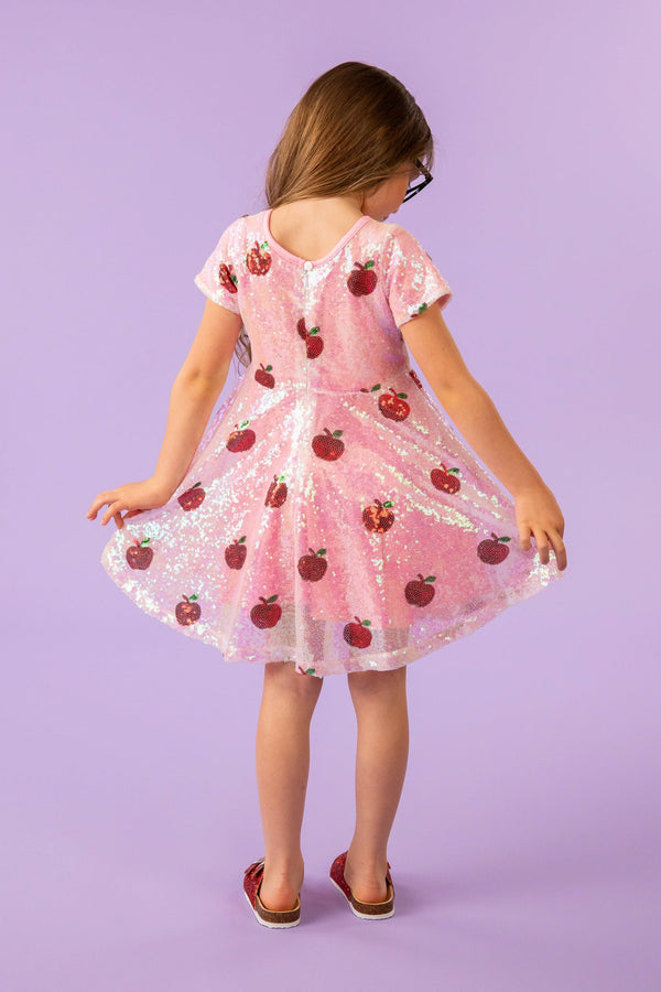 Pink Sequin Apple Dress | Sparkle in Pink