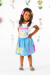 "Chilling With My Peeps" Skirt Set | Sparkle in Pink