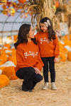 Mom & Me - "Thankful" Orange Pearl Sweater