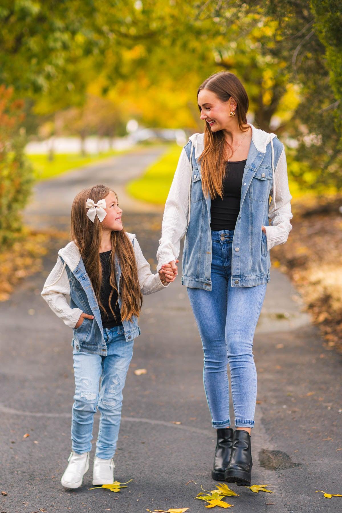 Hooded Denim Jacket | Matching Mom & Me Clothing – Sparkle In Pink