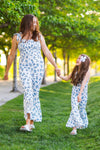 Mom & Me - White & Blue Floral Jumpsuit | Sparkle in Pink