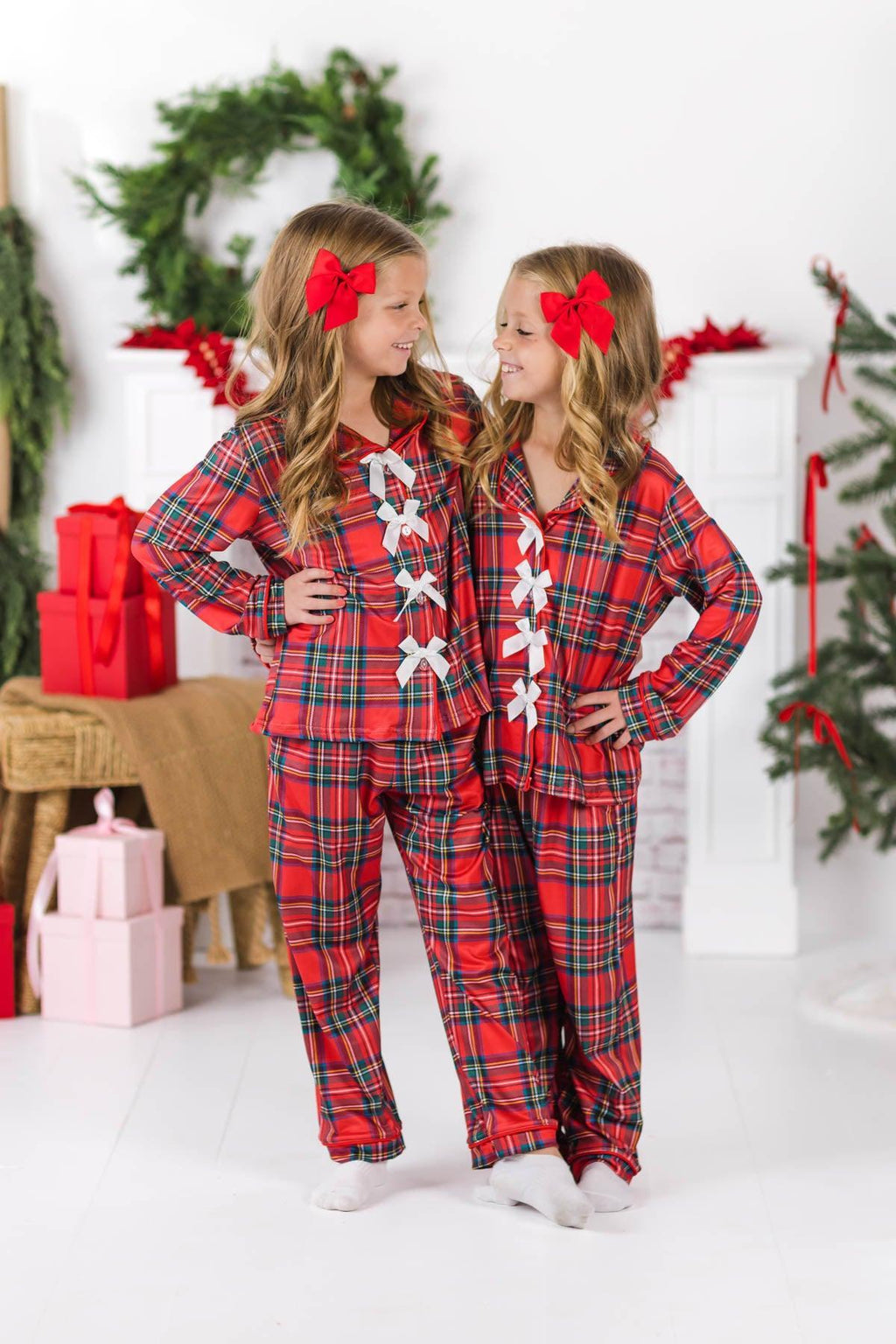 Red & Green Plaid Family Pajama Set - AND PET BANDANA!