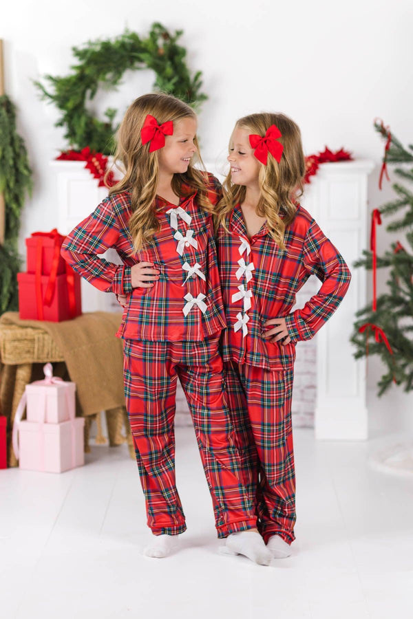 Red & Green Plaid Family Pajama Set - AND PET BANDANA!