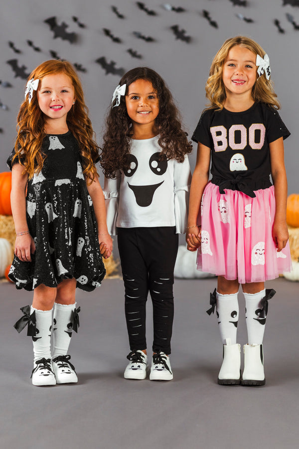 Black Sequin Ghost Dress | Sparkle in Pink