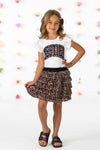 "Besties" Cheetah Sequin Skirt Set | Sparkle in Pink