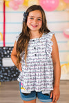 "Pre-K - Sixth Grade" Notebook Denim Short Set | Sparkle in Pink
