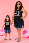 Mom & Me - "Vacay Mode" Black Tank Top | Sparkle in Pink