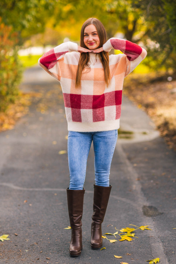Mom & Me - Cozy Checkered Sweater
