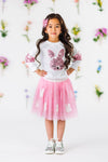 White & Pink Sequin Bunny Top | Sparkle in Pink