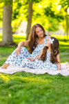 Mom & Me - White & Blue Floral Jumpsuit | Sparkle in Pink