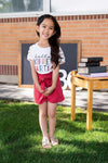 "Hello Pre-K - 6th Grade" Corduroy Short Set | Sparkle in Pink