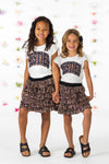 "Besties" Cheetah Sequin Skirt Set | Sparkle in Pink