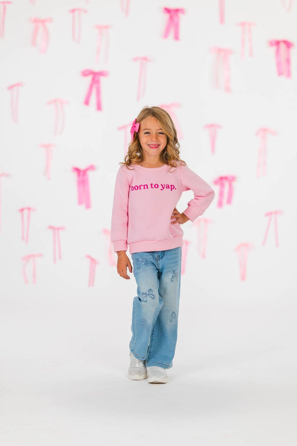 Mom & Me - "Born To Yap" Pink Long Sleeve Top