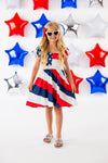 American Flag Halter Tie Dress - Sparkle in Pink