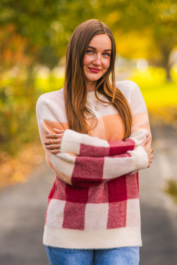 Mom & Me - Cozy Checkered Sweater